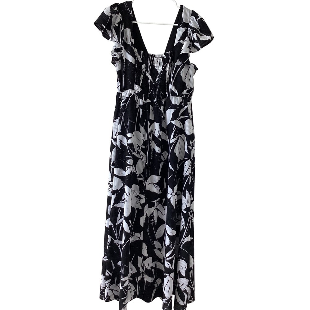 Taylor Black and White Floral Maxi Dress